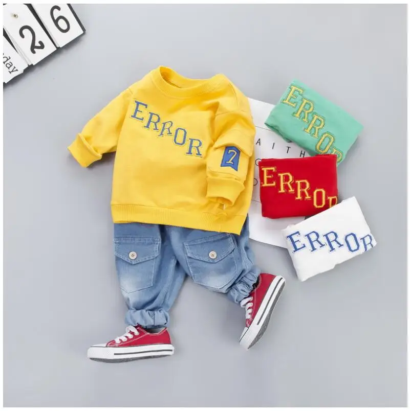 2019 Новые Осенние костюмы для малышей комплекты одежды маленьких мальчиков