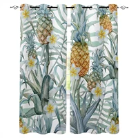 tropical fruit pineapple flower plumeria window curtains for living room bedroom modern curtains home decoration kid room drapes