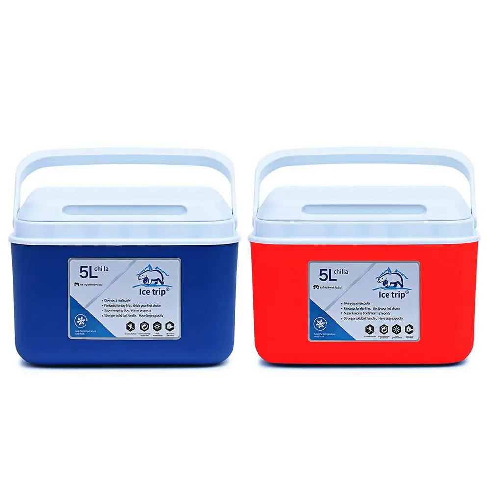 

5L Cooler Portable Outdoor Excursion Cooler Box For Picnics Picnic Preservation Box Refrigerator Medicine Box Lifesaving Tool