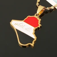 new trendy logo map pendant necklace mens necklace metal sliding pendant gold plated necklace accessories jewelry