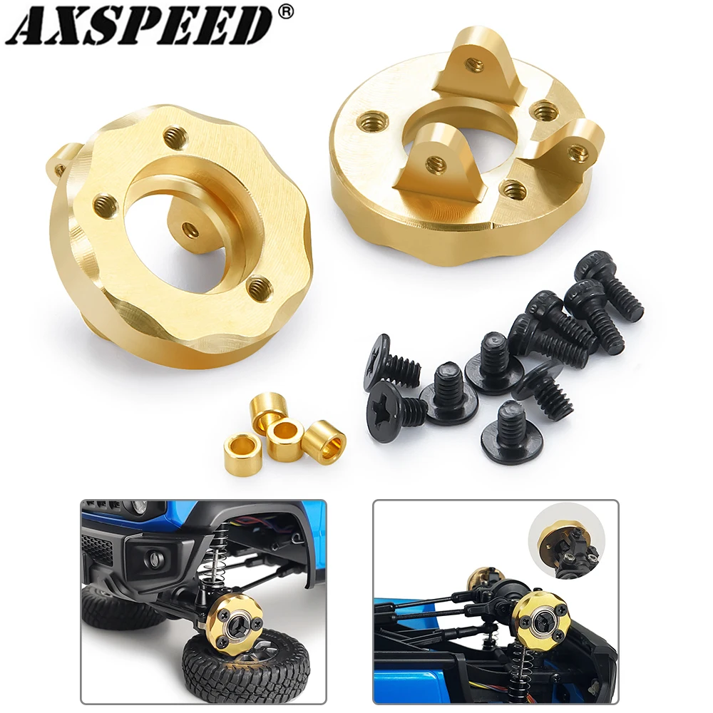 AXSPEED, 1 пара, тяжелая латунная колпачка на руль портала, колпачок колеса, противовес для 1/18 RC гусеничного автомобиля Kyosho Jimny, деталь для обновл...