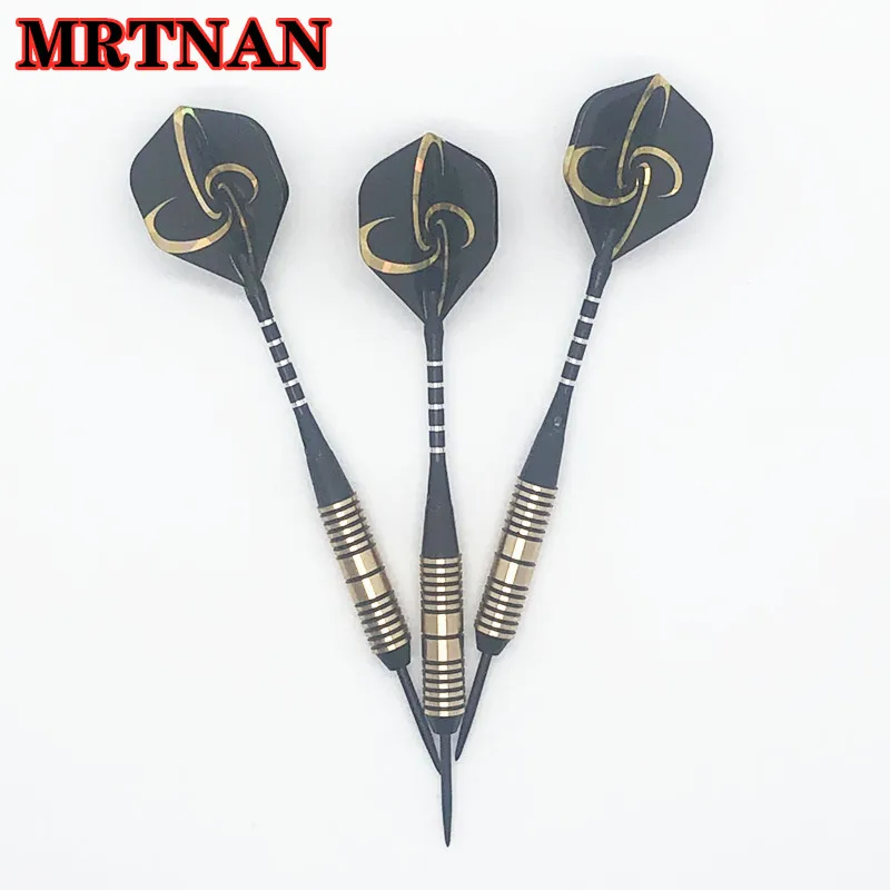 

3 pieces/set of professional darts set 26g black steel tip darts with brass dart shaft aluminum alloy dart rod PET darts flight