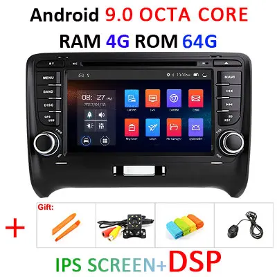 DSP ips 4G 64G Android 9,0 2 DIN автомобильный DVD gps для Audi TT MK2 8J 2006 2007 2008 2009 2010 2011 2012 мультимедийный плеер радио - Цвет: 9.0 4G 64G IPS DSP