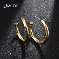 umode new smooth c shaped semicircle earrings electroplating gold for women fashion earring jewelry dating party gift ue0737