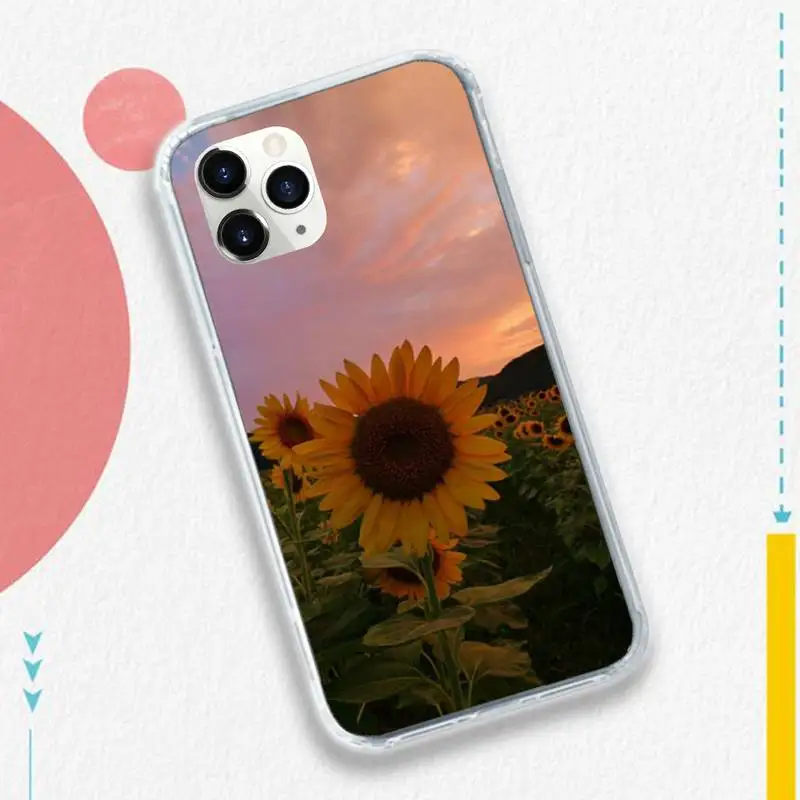 

Sunflower flower fashion coque Phone Case for iPhone 11 12 pro XS MAX 8 7 6 6S Plus X 5S SE 2020 XR