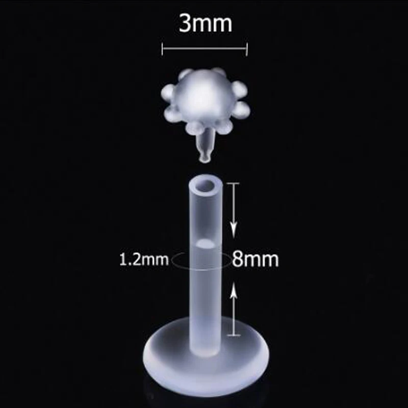 10 шт губная губка пирсинг установка акриловой ушной хрящ гибкий биопластик