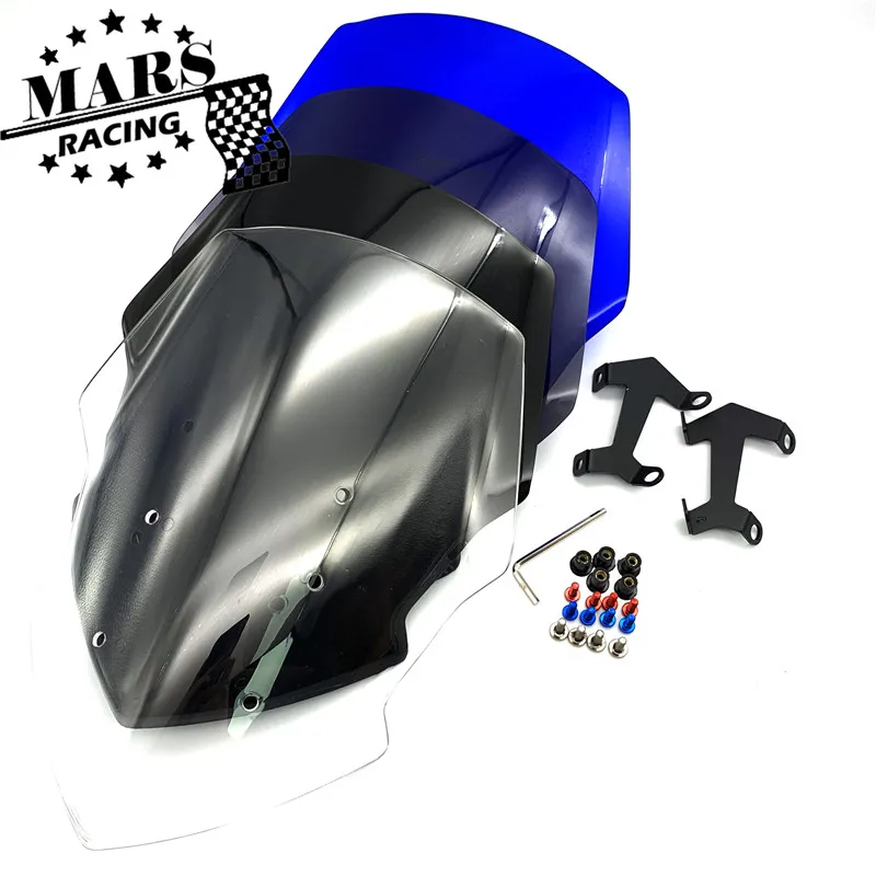Лобовое стекло мотоцикла козырек подходит для FZ07 MT 07 MT07 2018 2019 18 19 двойной