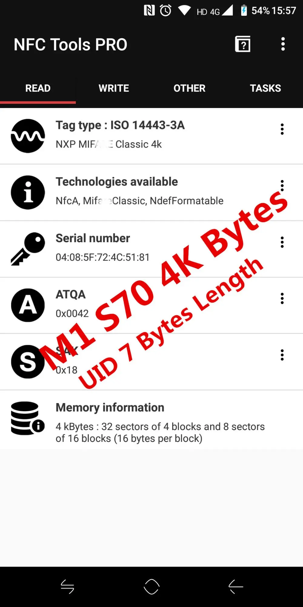13,56 МГц MF4K S70 0 блок записываемая 7 байт UID сменная карта радиочастотной идентификации возможностью перезаписи китайская Волшебная карта