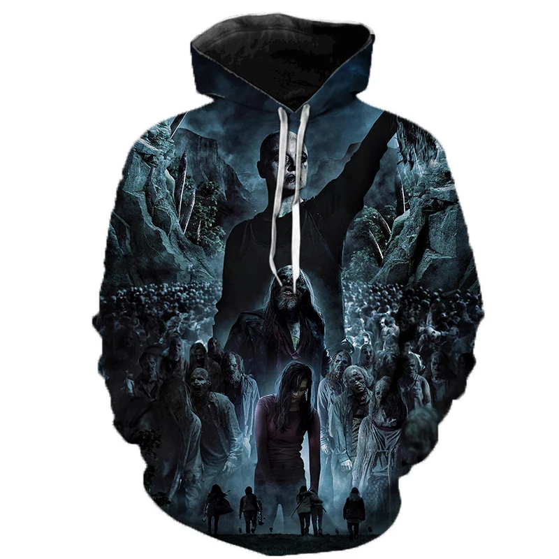 

Spring and autumn new 3D printed sweatshirt movie elements walking dead clothing wholesale customization