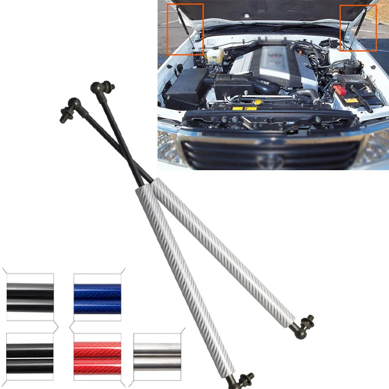 Автомобильные газовые Распорки амортизаторы подъемные опоры для Toyota Landcruiser 100 1998-2007 Lexus Land cruiser передний капот 440 мм