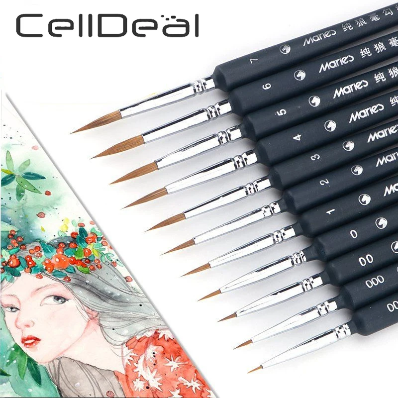 

3/5/9 PCS Miniature Paint Brush Set Professional Nylon Brush Acrylic Painting Brush Tools Paint Thin Hook Line Pen Art Supplies