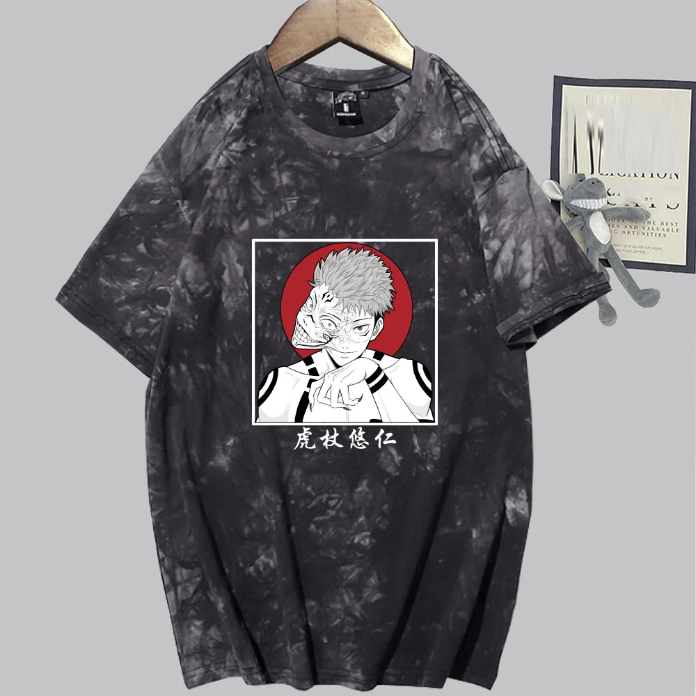

Anime Jujutsu Kaisen Itadori Short Sleeve Round Neck Tie Dye Summer T-shirt