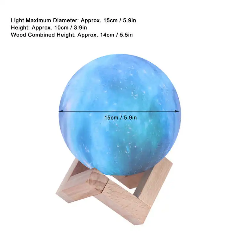 

Moon Light USB Moon Lamp 3 Dimensional 3-Colors LED Night Light Bedside Lamp Children Birthday Gift