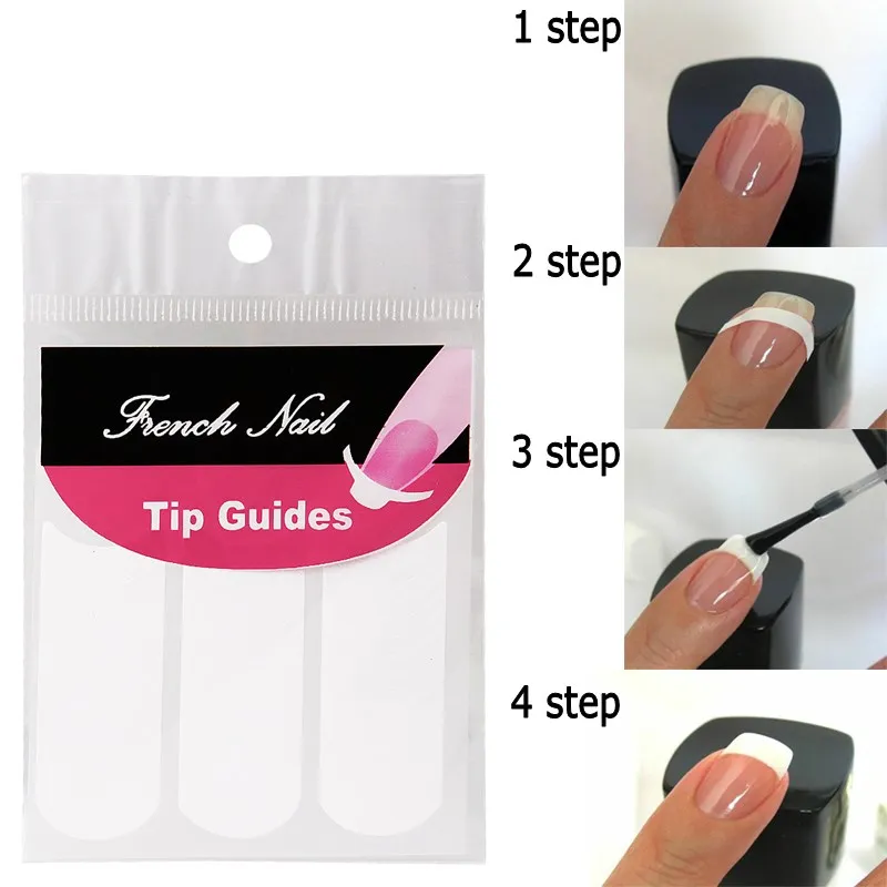 1 pack of white French nail stickers art style fingertips guide DIY line reminder | Красота и здоровье