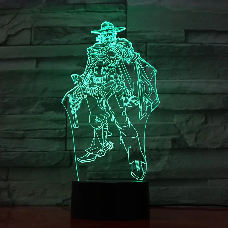 Игра Overwatch ночная лампа для детей Usb сенсорный датчик Jesse Mccree фигурка комнаты