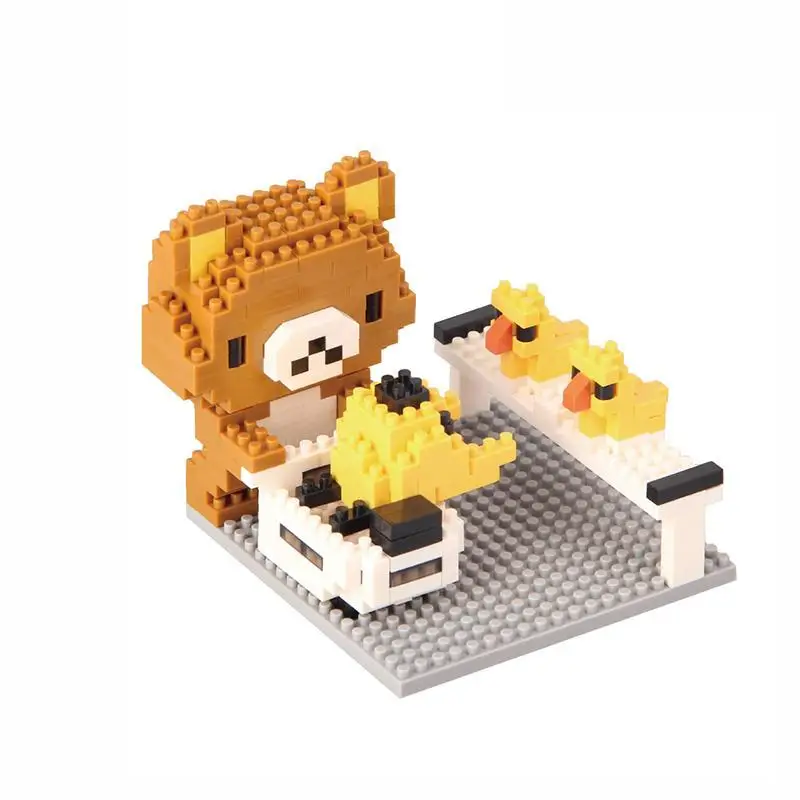 

Cute Building Blocks Toy Relaxing Bear Kawaii Animal Mini Blocks Kids Brick DIY Model Educational Color Shape Early Learning Aid