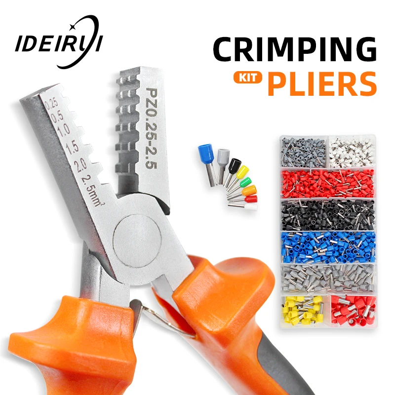 Стандартные обжимные детали и Обжимные щипцы Щипцы 1200 шт. трубчатых наконечников