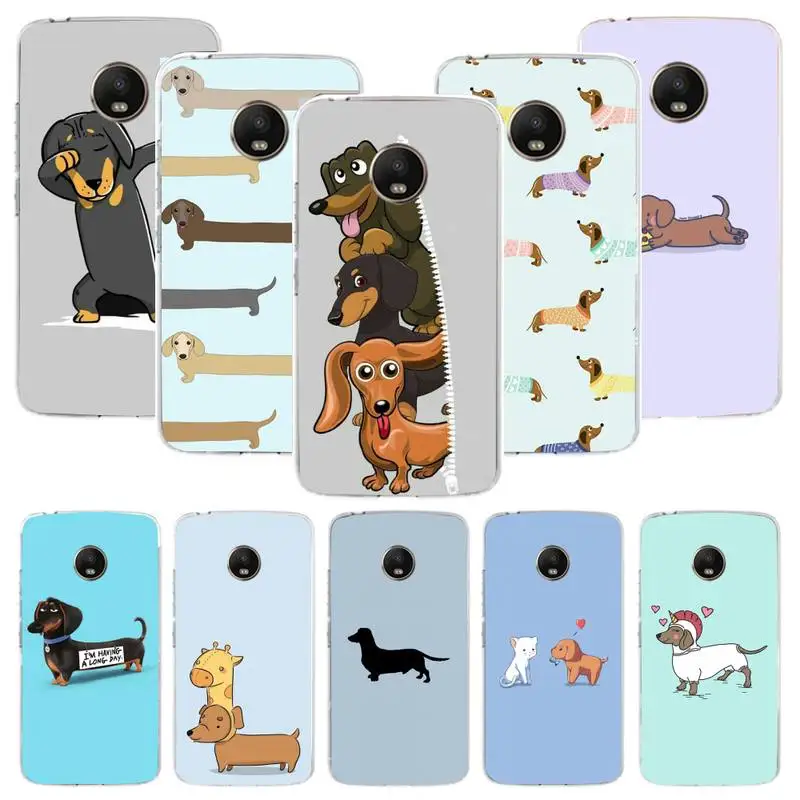 

Cartoon Dachshund Sausage Dog Phone Case For Samsung S20 S21 Note20 A71 A30s A52 Plus Ultra lite Transparent Nax Fundas Cover