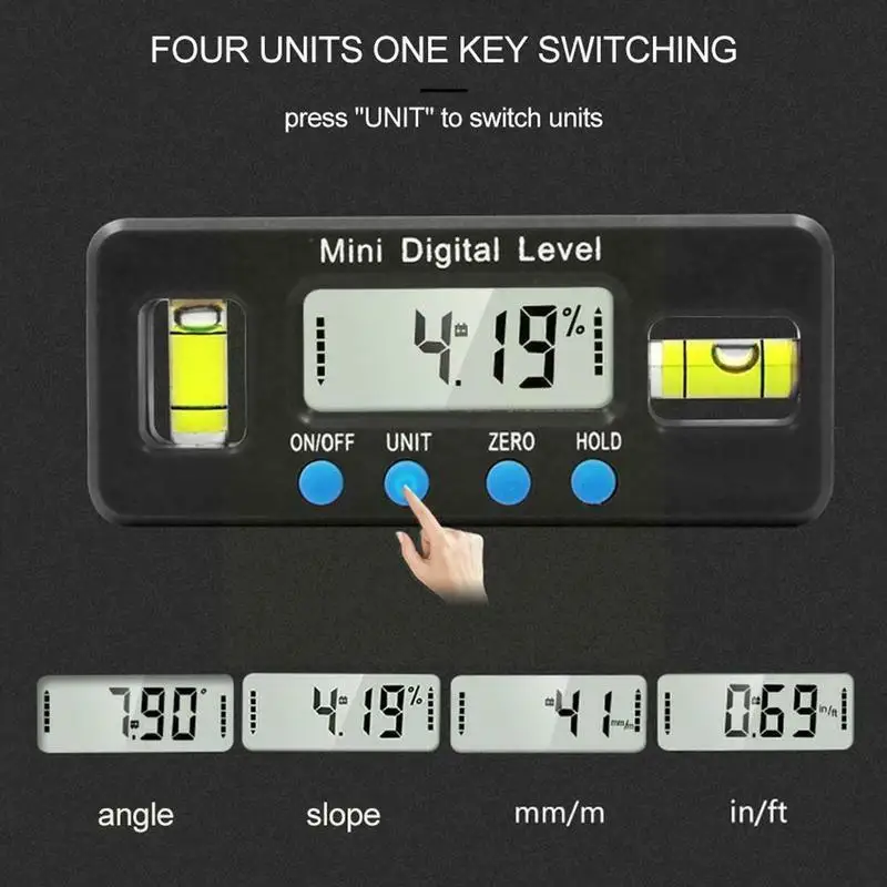 Digital angle finder Protractor electronic level box Degree with digital tool measuring Portable inclinometer 360 mag H7K2 | Инструменты