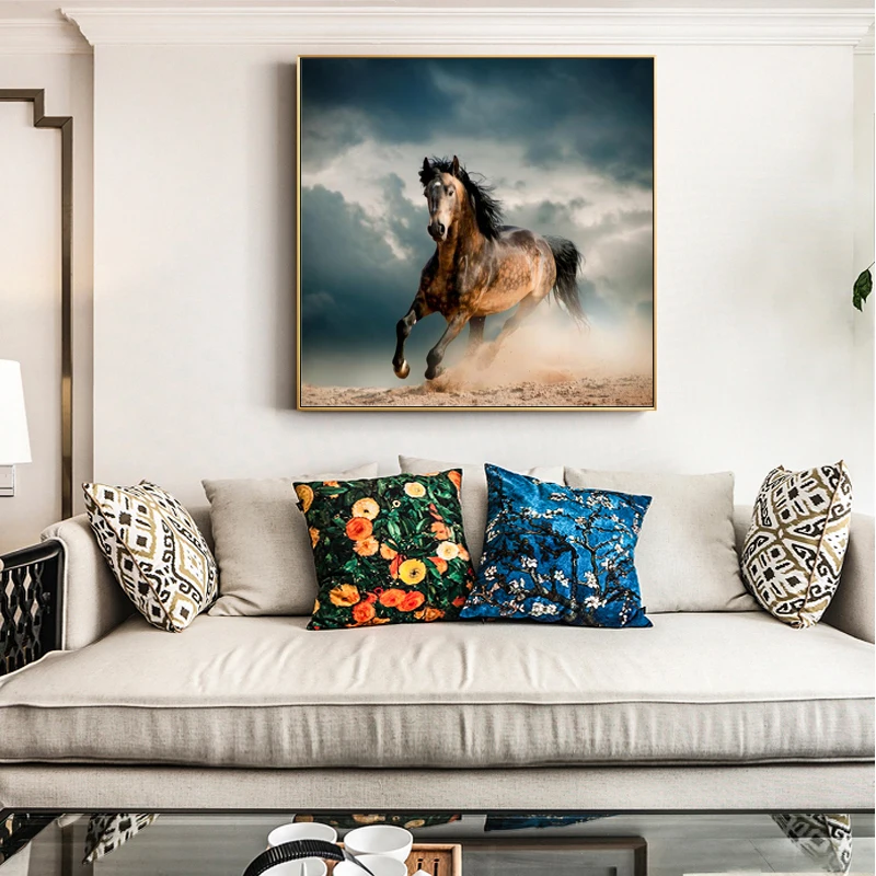 Современные постеры с животными и принтами настенная живопись на холсте бегущая