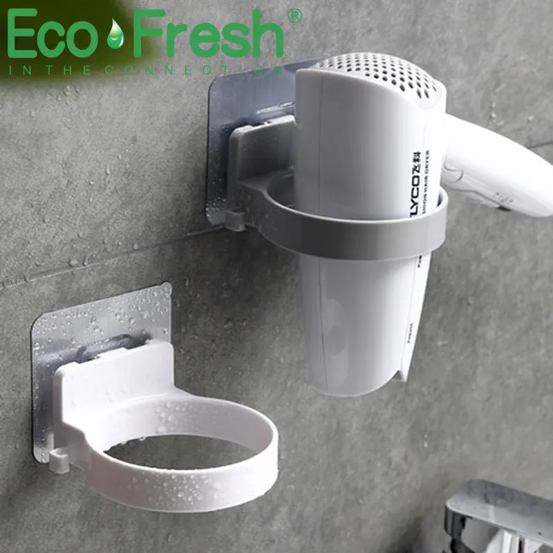 

Ecofresh High Quality Wall-mounted Hair Dryer Holder ABS Bathroom Shelf Storage Hairdryer Holder Rack Organizer For Hairdryer