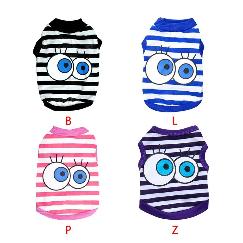 Кошачий котенок с большим глазом в полоску одежда милый щенок кошка футболка