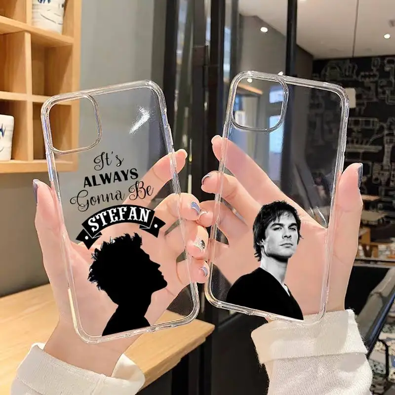 

The Vampire Diaries TV series Phone Case Transparent for iPhone 7 8 11 12 13 mini pro X XS XR MAX Plus