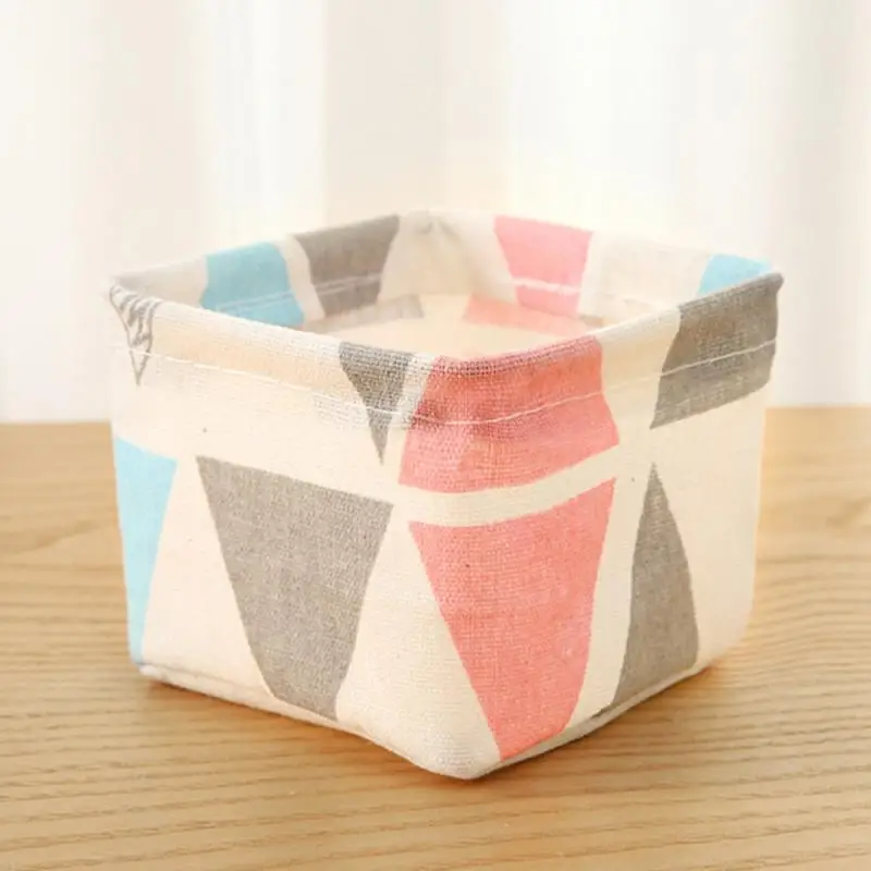 Foldable Desktop Storage Basket Sundries Box Small Cute Table Space-Saving Bags Organizer | Дом и сад