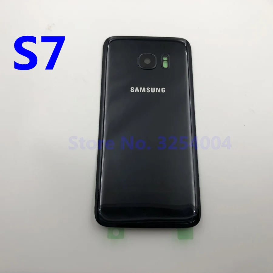 S7 Black Батарея задняя крышка двери Корпус Замена Запчасти+ Ухо камера стекло линзы рамка для samsung Galaxy S7 G930 G930F SM-G930F - Цвет: S7 Black