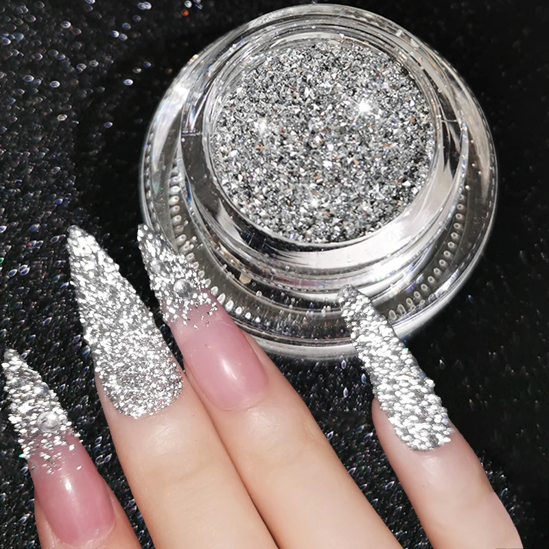 

Hign Flshing Effect Bronken Drill Powder Nail Crystals Reflective Glitter Shiny Nail Art Chrome Pigment Dust Decoration Tips