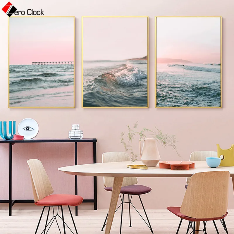 Скандинавский плакат с принтом серфинга Настенная картина для морской воды