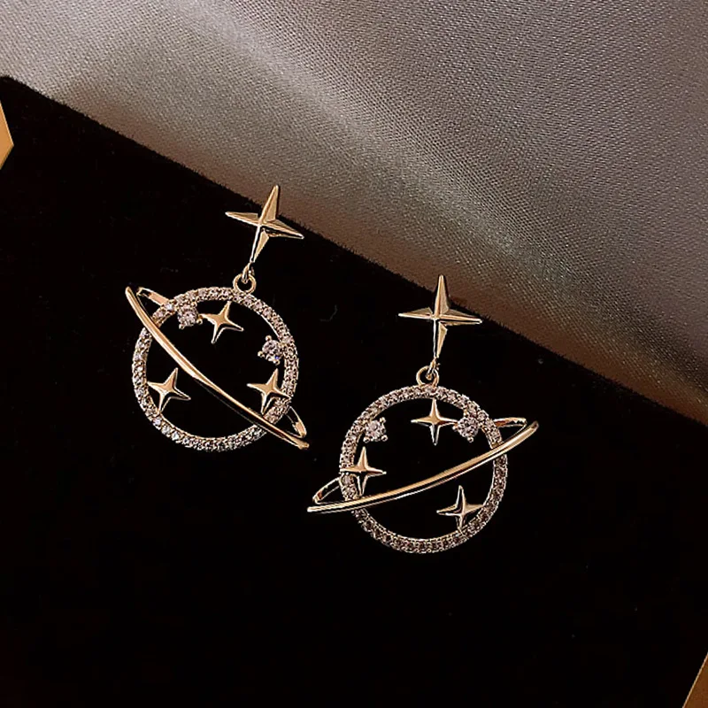 

Universe Starry Sky Micro-inlaid Craftsmanship Full of Zircon Women's Earrings, Light Luxury Earrings, Simple Earrings