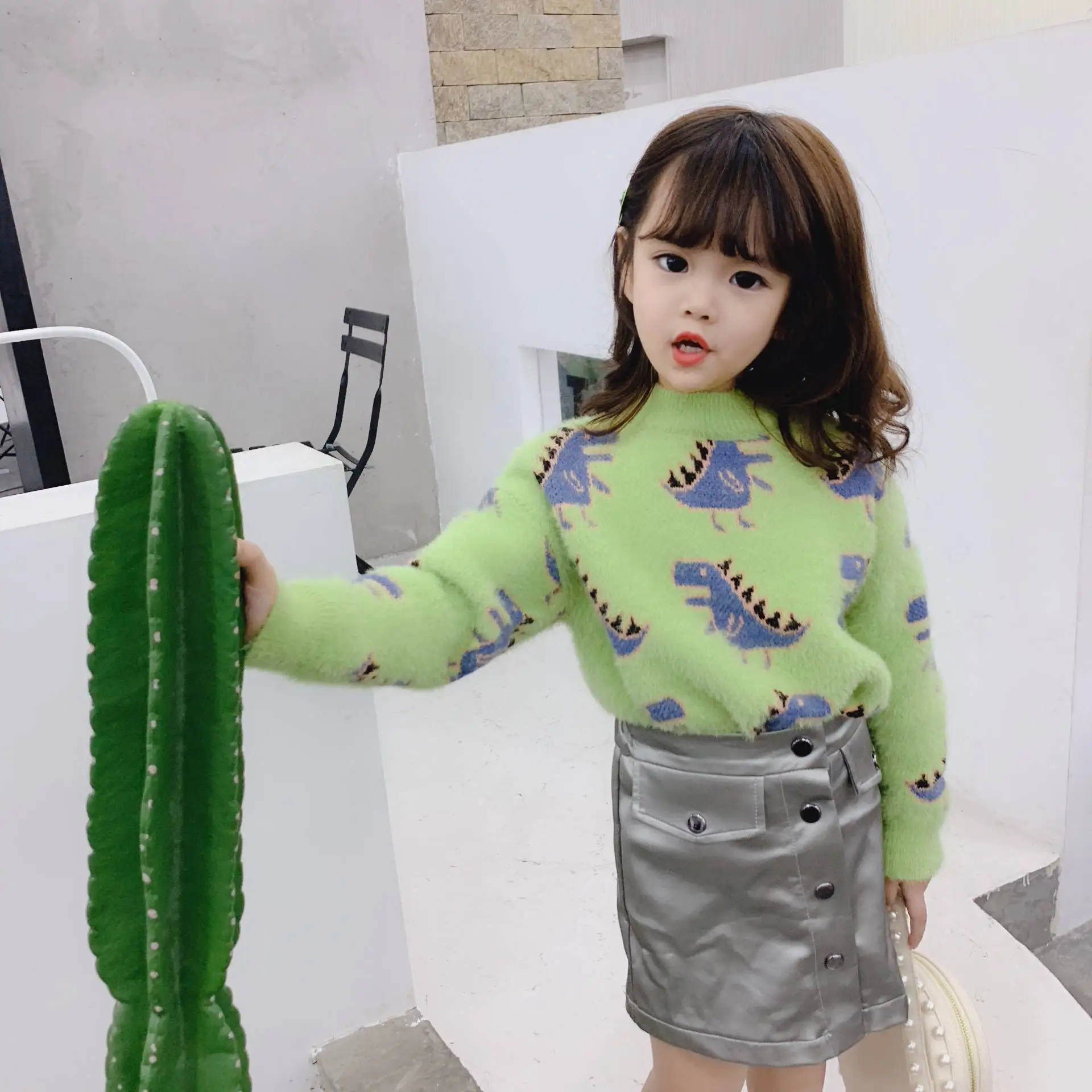 Детский свитер 2019 г. осенне-зимний детский вязаный пуловер с воротником под горло