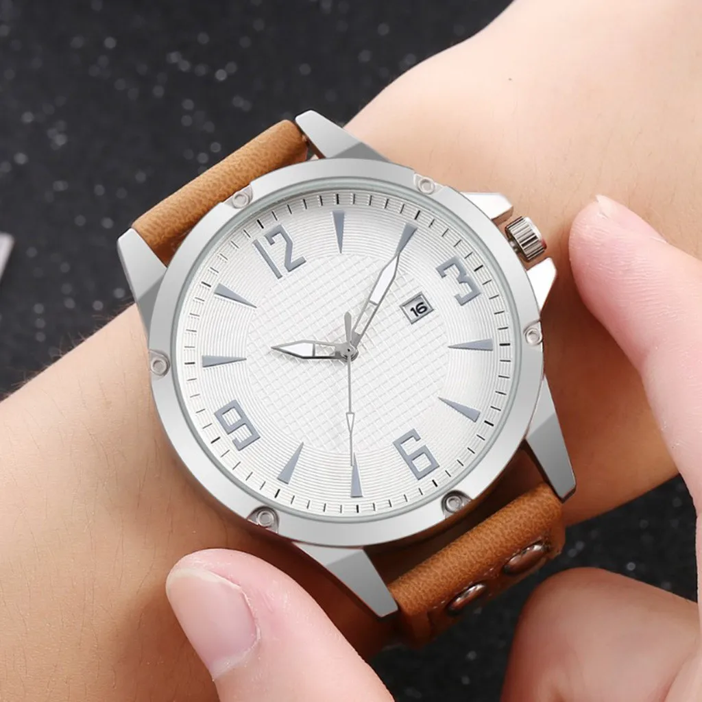 Мужские повседневные часы с одним календарем мужские кварцевые для спорта и