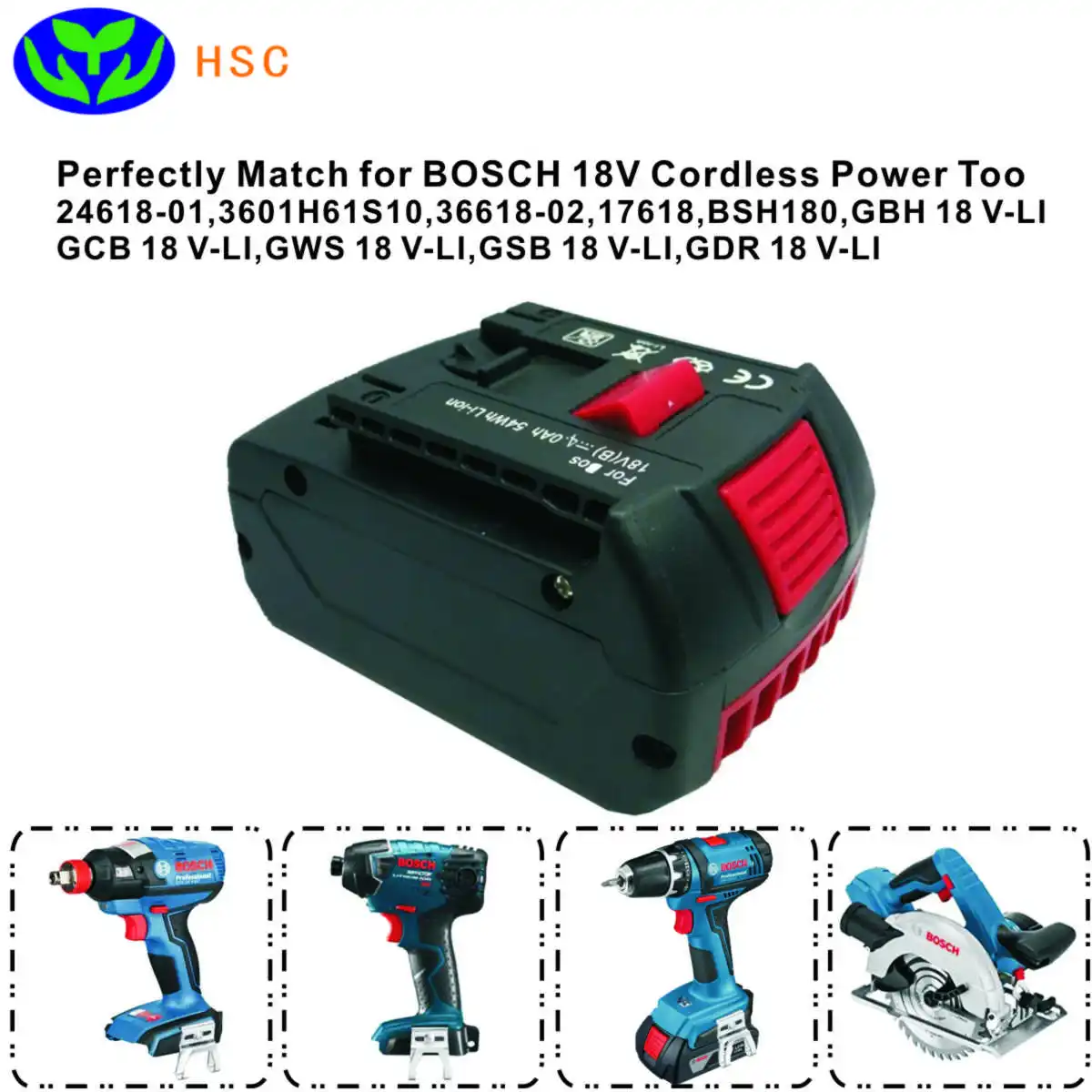 5.0Ah портативный Батарея BOS18B Li ion аккумулятор 18 в Замена для BOSCH 18V 2607336092 BAT618 BAT609G