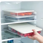 Контейнер для хранения пищевых продуктов в морозильной камере, составной контейнер для сохранения пищи с крышкой, квадратная пластиковая Однослойная герметичная прозрачная коробка