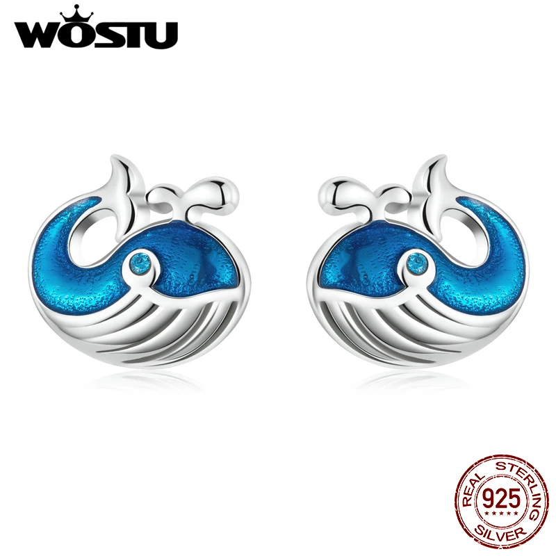 

Женские серьги-гвоздики с морскими животными, из серебра 925 пробы