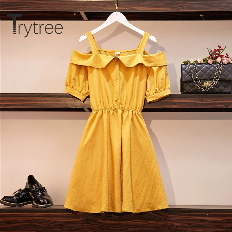 Летнее платье Trytree женское Повседневное майка лоскутное рубашка с отложным