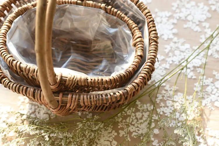 Плетеная плетеная корзина ручной работы полукруглая соломенная плантаторная с