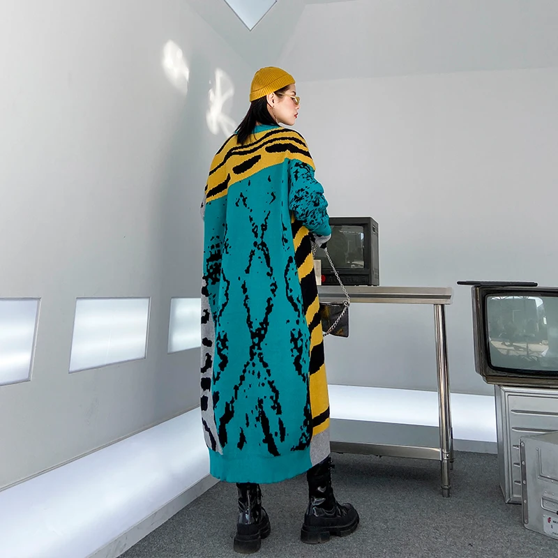 Платье XITAO женское длинное трикотажное с длинным рукавом 2020 DMY2346|Женские платья| |
