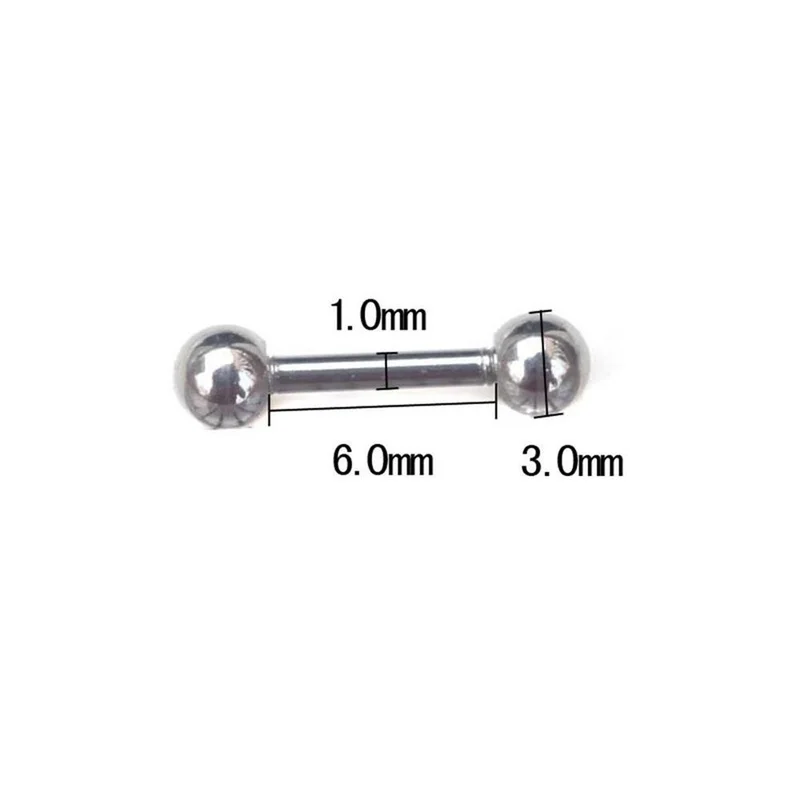 

10pcs Punk Stainless Steel Ball Bar Nose Bone Ring Straight Body Piercing