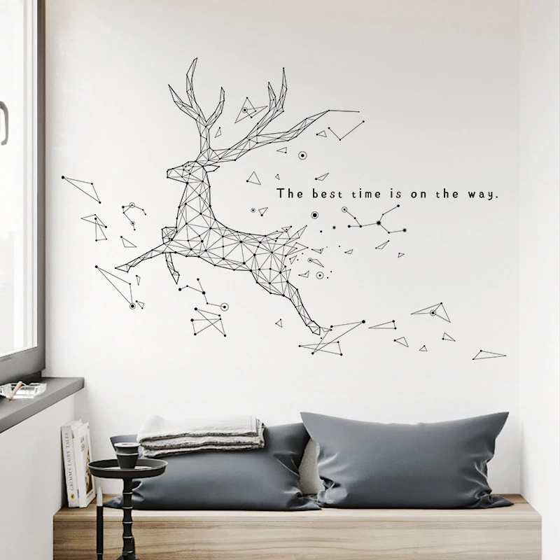 

Abstract deer wall sticker room decoration bedroom creative decor background wall decor house decoration home decor stickers