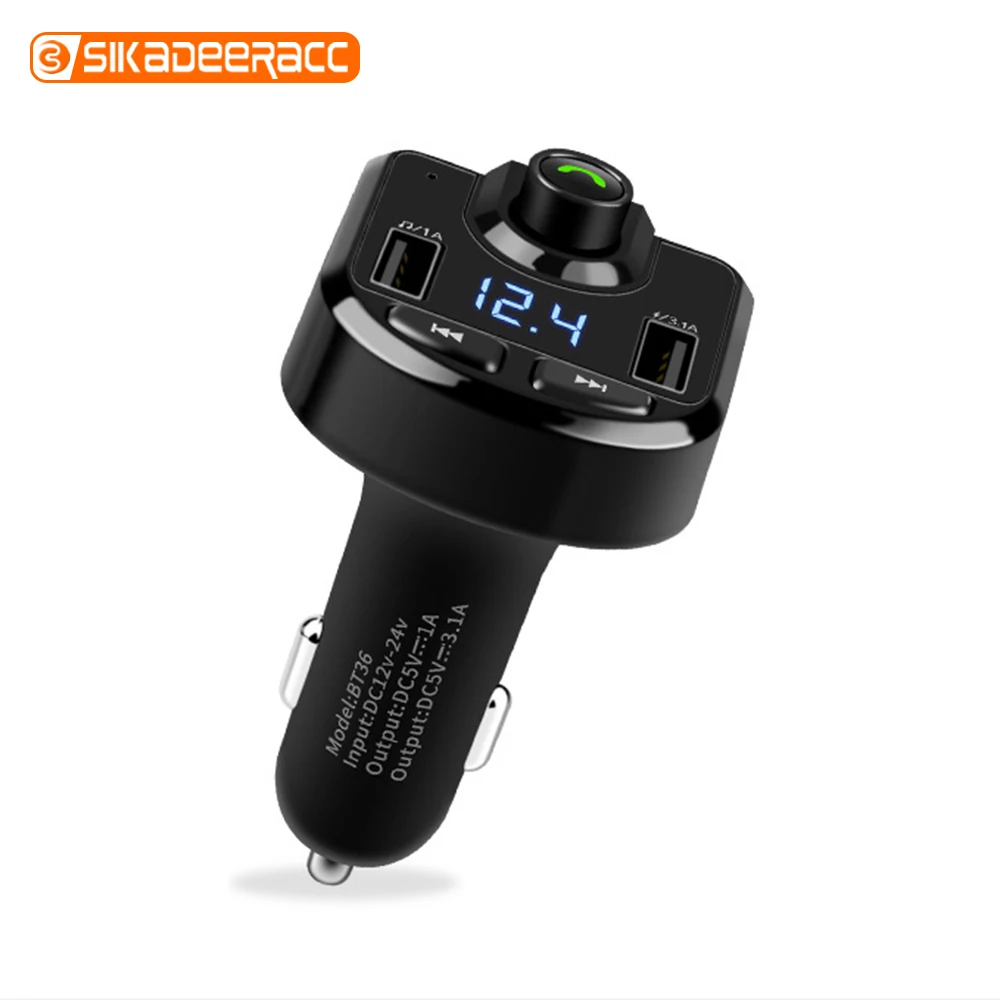 MP3 плеер светодиодный двойной зарядное устройство usb fm передатчик напряжение