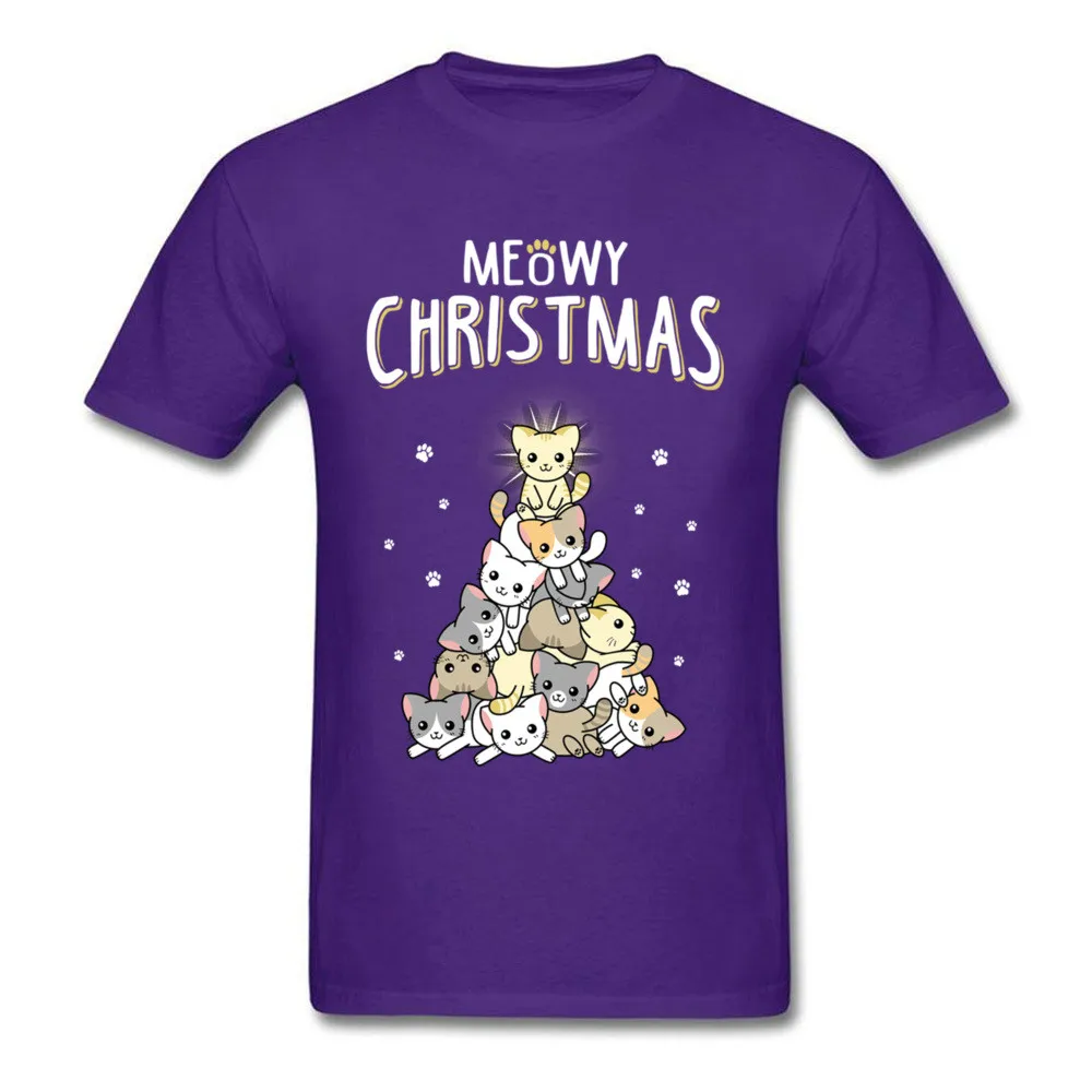 Футболка мужская с рисунком кошки милая мультяшная рубашка Рождественская