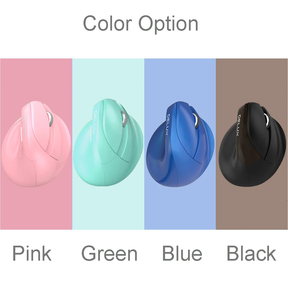 Delux M618 мини мышь Беспроводная 2,4 ГГц+ Bluetooth 4,0 перезаряжаемая RGB вертикальная мышь 2400 dpi эргономичные Мыши для ПК ноутбука