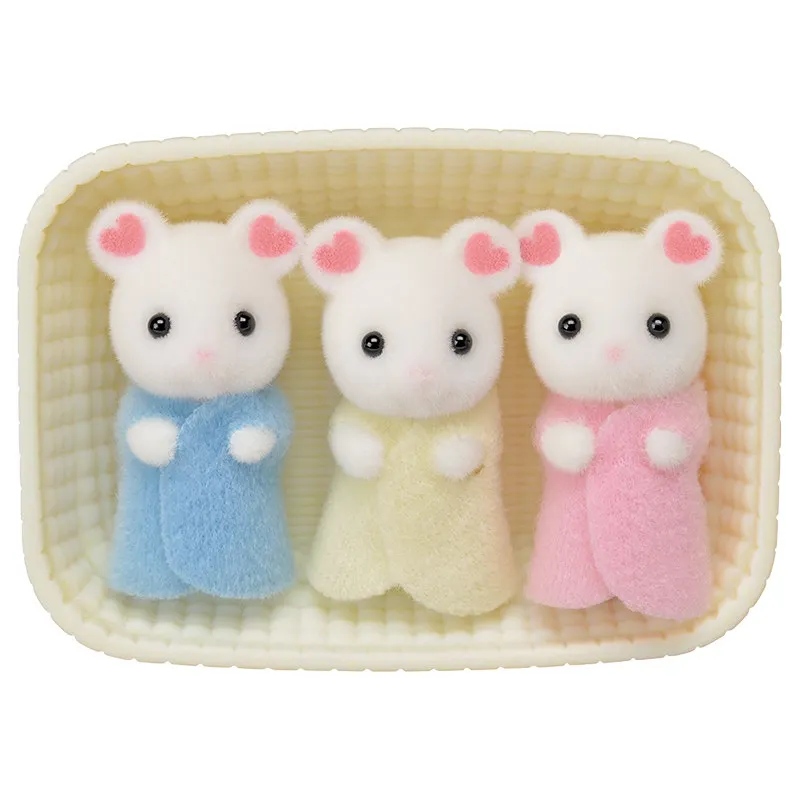 Sylvanian Families кукольный домик пушистые животные Зефир мышь тройняшки 3 шт детские фигурки подарок 5337