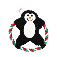 christmas dog squeaky toys squeaky plush dog toys durable puppy rope chew toys interactive penguin santa ginger man plush toys