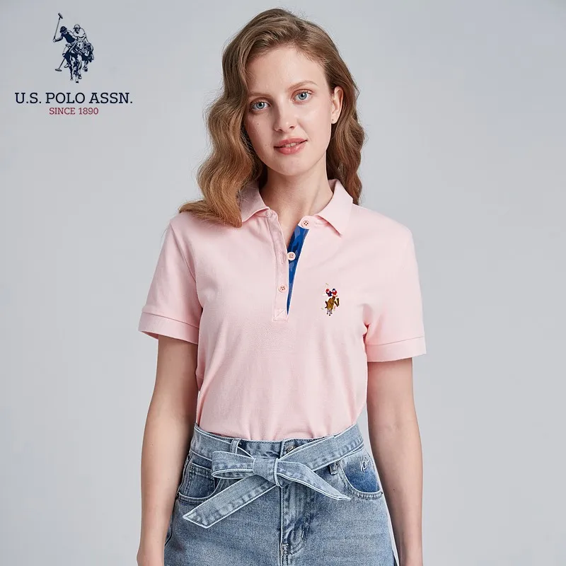 U.S. Polo Assn. Женская крутая и гладкая футболка с коротким рукавом летняя деловая