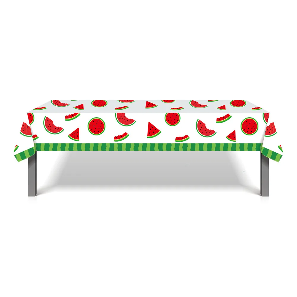 

Disposable Fresh Watermelon Tablecover Summer Watermelon Tablecloth Party Decorations Happy Birthday Kids Party Favors 130*220cm