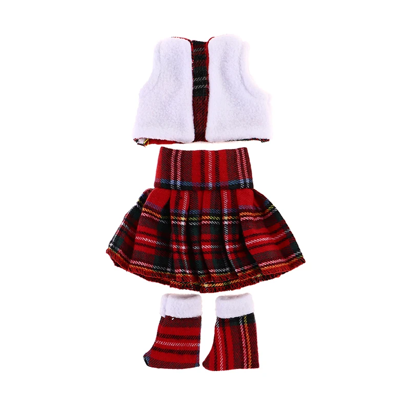 

Рождественская Кукла эльфа красная одежда жилет юбка обувь кутюр Одежда для куклы эльфа